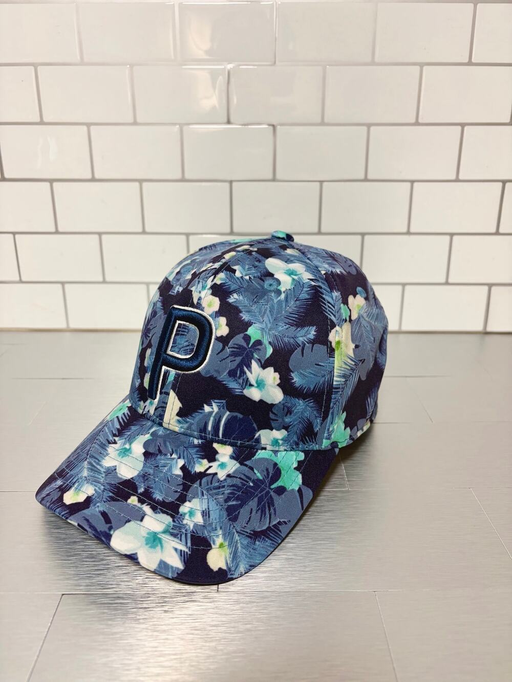 PUMA Golf Floral Print P Cap – Blue Tropical Hawaiian Snapback Hat
